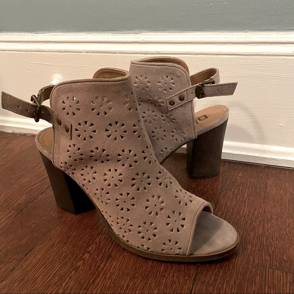 Diba - Lili II Floral Perforated Suede Open Toe Bootie